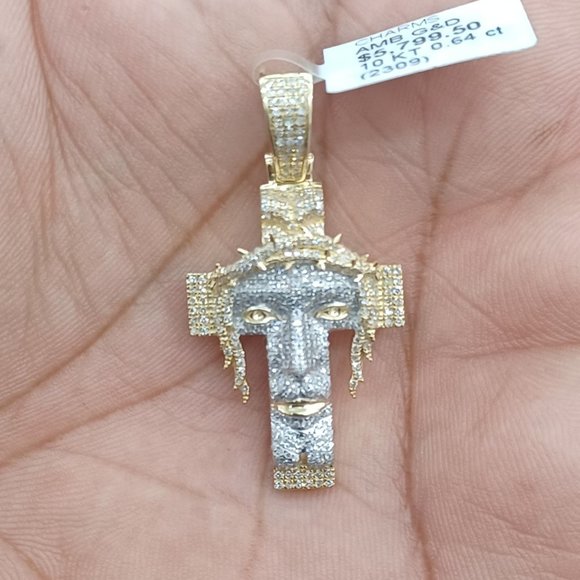 10kt Real Gold Real Diamond Cross pendant